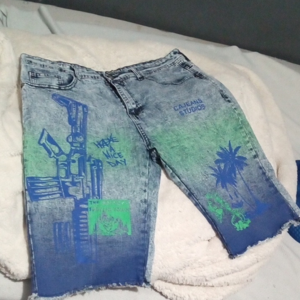 Rock Salt Blue and Green Men Shorts